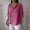 C_ Hot Pink, variant on Olyvenn Linen Tops for Women Summer V Neck 3/4 Length Sleeve Womens Tops with Button Roll-Up Sleeve Casual Loose Fit Blouses Brown S