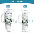 thumbnail image 3 of Ryvnso 30 oz Tumbler with Handle and Straw Insulated Stainless Steel Travel Mug with Lid Green Tulips Flowers, 3 of 9