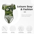 thumbnail image 4 of Kdxio Nature Hand Daisies Art for Women's Short-Sleeved Onesie Stylish Round Neck Pajamas Bodysuit Jumpsuit Nightwear-Small, 4 of 7