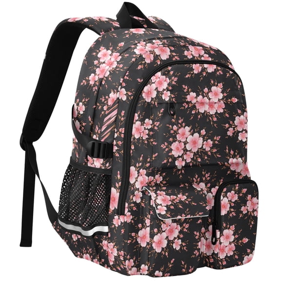 ALAZA Cherry Blossoms Floral Print Student Backpack School Bookbag Large Laptop Daypack Travel Bag