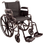 Roscoe Medical Steel K4-Lite Wheelchair, 16" with Swing Away Footrests, Black, 300 lb Capacity
