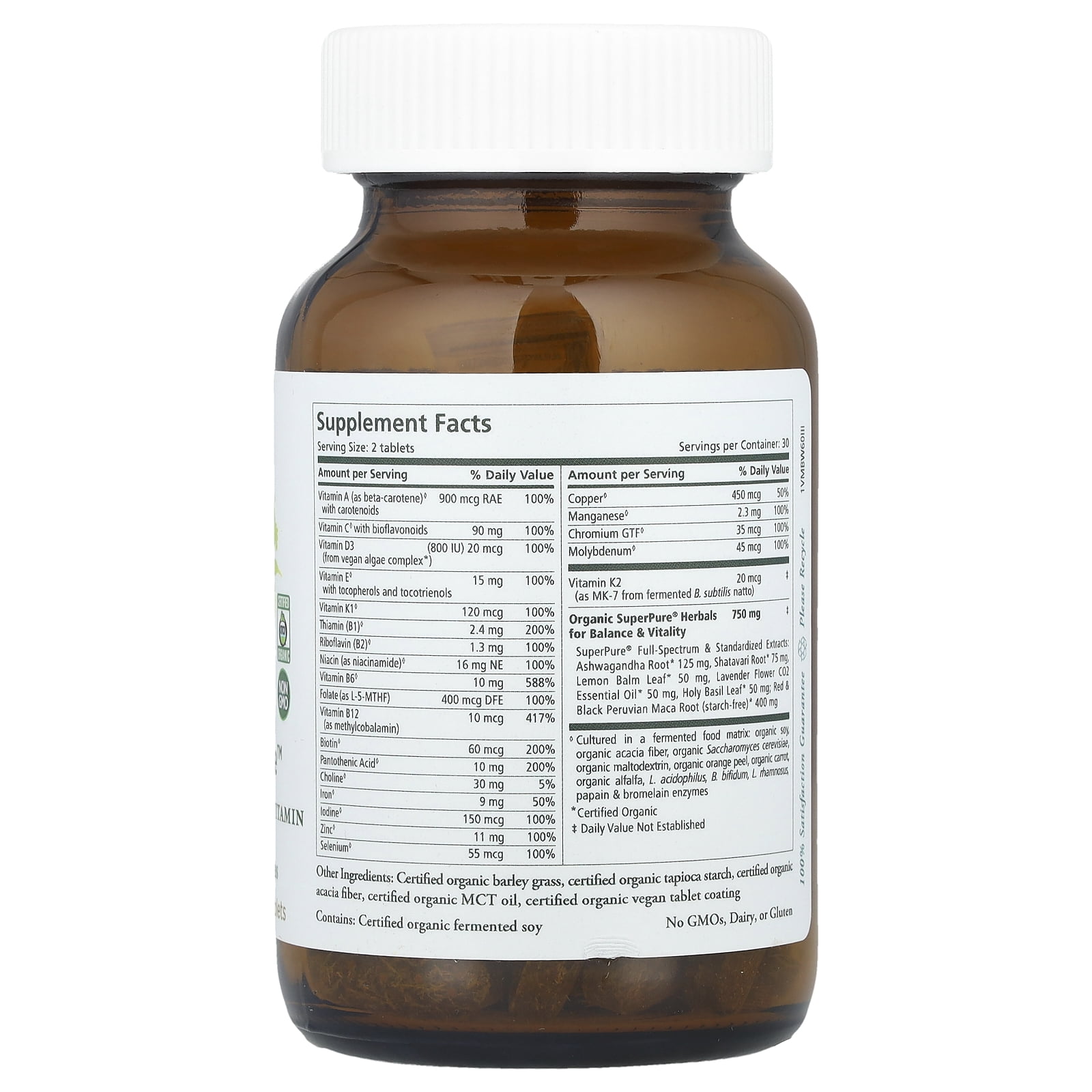 Pure Synergy Vita-Min-Balance™, Women's 2 Per Day Multivitamin, 60 Tablets