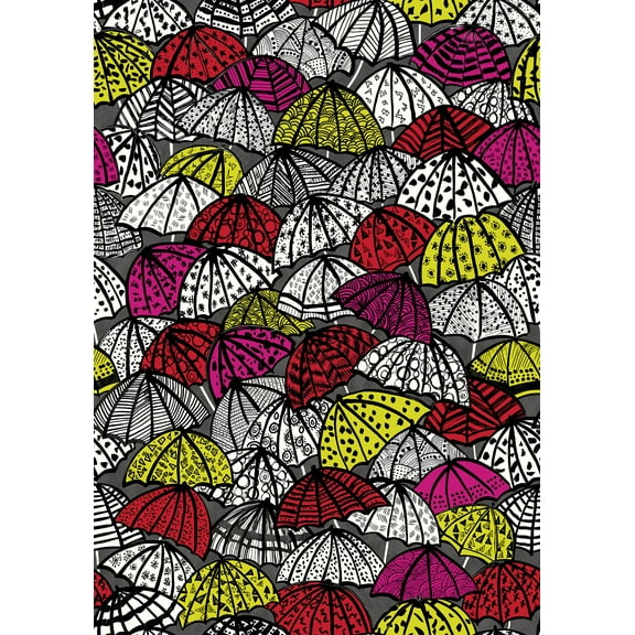 ohpopsi Dara Red Jolly Brollies Wallpaper, 19.7-in by 33-ft, 54.18 sq. ft.