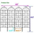 thumbnail image 6 of Garden Trellis, 4 Pack Metal Garden Trellis 71" x 19.7" Rustproof Trellis for Climbing Plants Outdoor Flower Support, Large Decorative Outdoor Trellis, 6 of 6
