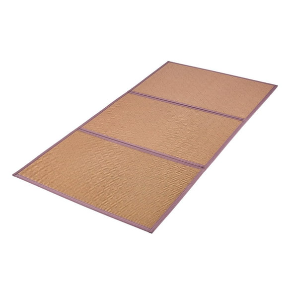 Japanese Tatami Mat Full XL 55'' x 80'' Foldable Handwoven Rattan Floor Mat with Non-Slip Bottom, Breathable Summer Sleeping Mattress, Easy to Clean, Compact Space-Saving Design for Yoga Meditation