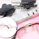 thumbnail image 5 of Gafas de sol Vogacara Rosa Marco de metal Peso ligero para mujer, 5 of 6