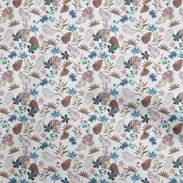 oneOone Polyester Spandex Brown Fabric Tropical Dress Material Fabric Print Fabric By The Yard 56 Inch Wide