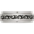 thumbnail image 3 of Stainless Steel Brushed/Polished Enamel Rotating Swirl Design 8mm Band (Size 8.5) Made In China sr214-8.5, 3 of 5