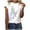 White, variant on Women Short Sleeve T-Shirt Feather Print Casual Top Tee Blouse