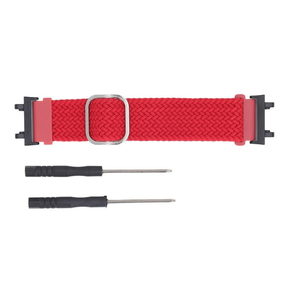 Nylon Elastic Watch Wristband for Amazfit Active Edge A2212 Quick Release Adjustable Stretchy Braided Loop Strap with 2pcs Screwdrivers Red