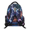 thumbnail image 2 of CHAQLIN Lightning Storm Print Breathable Padded Strap Bookbag with Side Pockets Large Capacity Shoulder Bookbag, Multi-Pocket 17 Inch School Bag for Travel Elementary School, 2 of 9