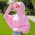 thumbnail image 2 of Xfvqtps Women Sun Protective Hooded Coat Jacket Hat Hoodie Summer Breathable Cycling Beach Cap Outdoor Travel Bucket Hat Hot Pink, 2 of 6