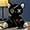 Noir Foncé, variante sur Cat Poupée en Peluche Chat, Poupée en Peluche Chat Anime Douce, Jouets en Peluche Horror, Convient aux Garçons et Filles (25cm/9.8 Po)