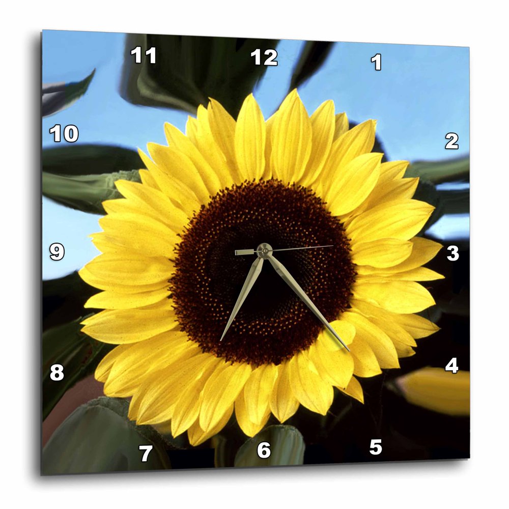 3dRose Sunflower Wall Clock, 10 by 10inch