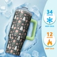 thumbnail image 4 of Halloween Black Cat 30 Oz Tumbler with Handle and Straw, Spooky Cute Stainless Steel Cup, Holiday Gift Mug, 4 of 5