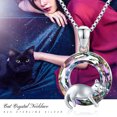 thumbnail image 2 of Coachuhhar Cat Crystal Necklace 925 Sterling Silver Cute Animal Pendant Necklace with Crystal Cat Jewelry Gifts Gifts for Women Cat Lovers, 2 of 8