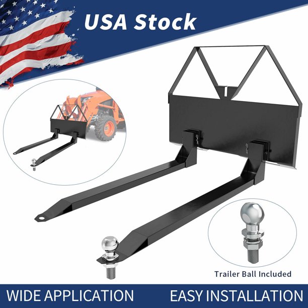 Skid Steer Loader Pallet Forks Quick Attach 46" Tractor Quick Tach