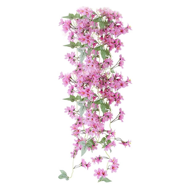 Enredadera de flores colgantes artificiales Enredadera de flores de cerezo falsas