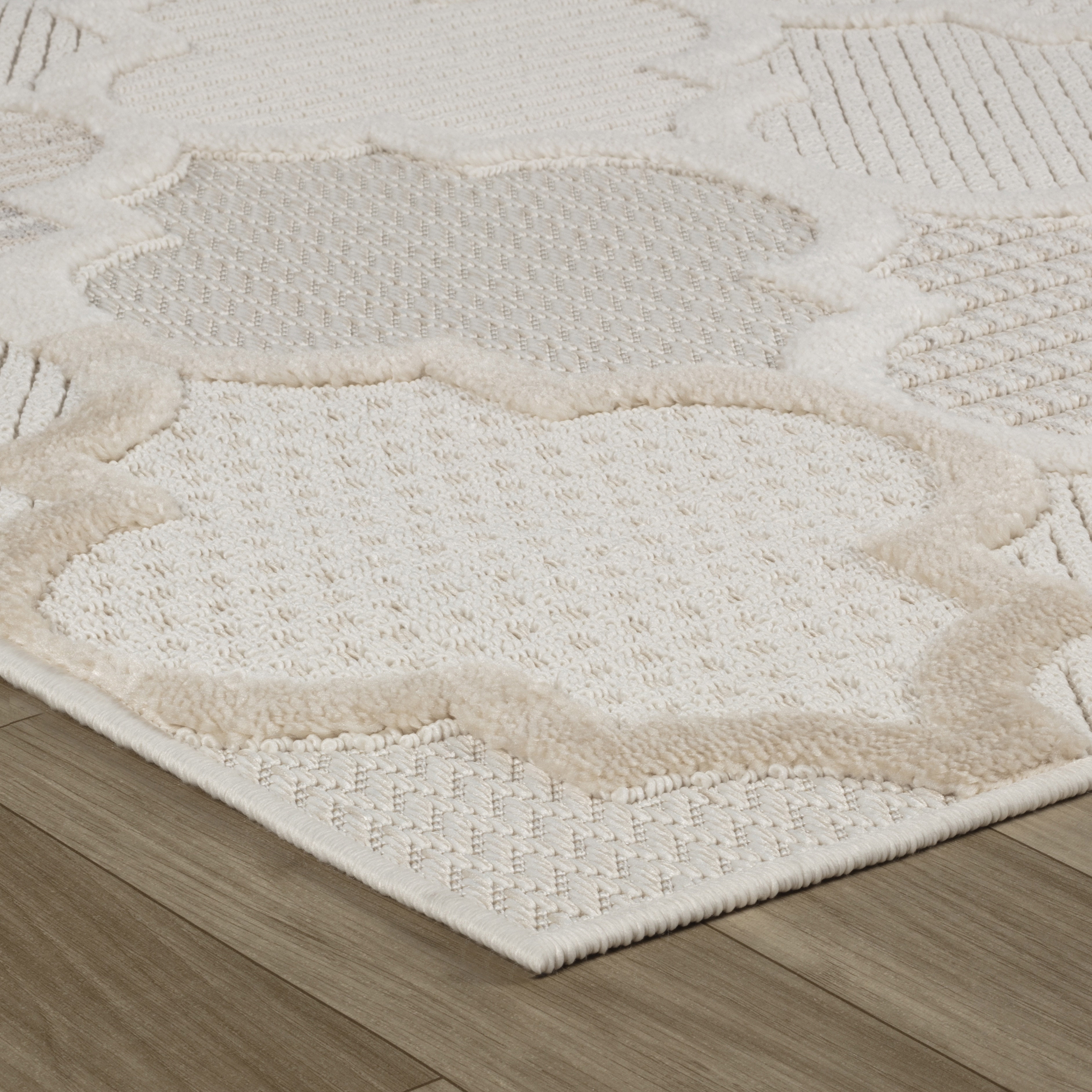 Rug Branch Maison Moroccan Indoor Area Rug, Cream Beige, Modern - Living Room, Bedroom, Dining Room, and Kitchen
