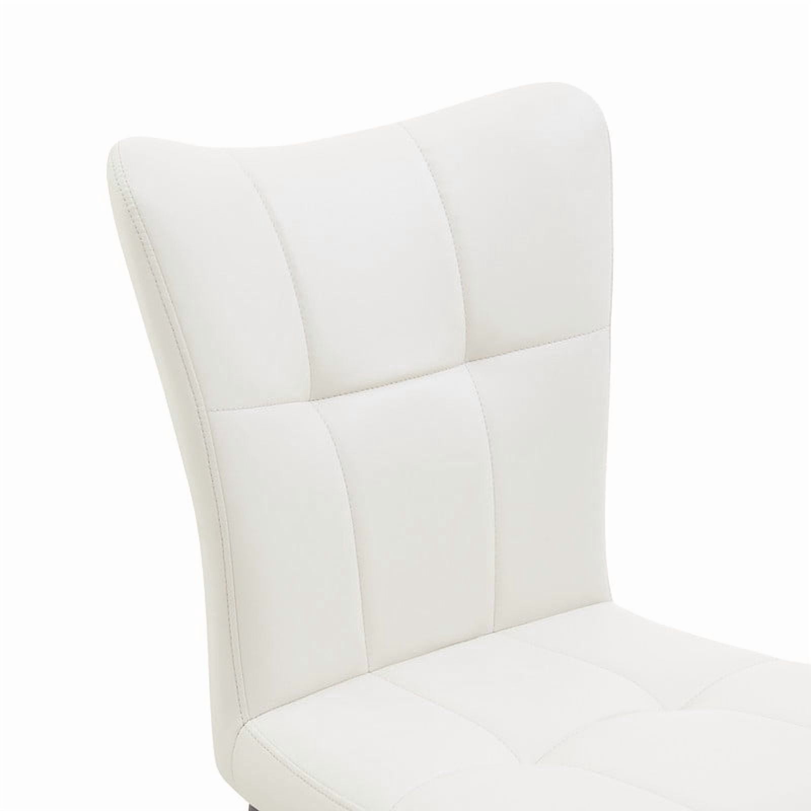 Euroco Upholstered Dining Chairs Set of 2, Modern Kitchen Chairs with High Backrest & Metal Legs for Kitchen Dining Room,White