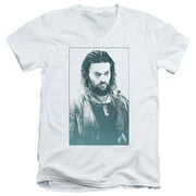 Aquaman Movie Salt Of The Sea S/S Adult V-Neck T-Shirt 30/1 T-Shirt White