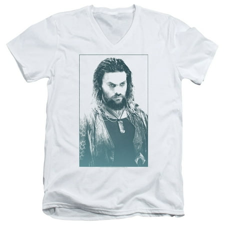 Aquaman Movie Salt Of The Sea S/S Adult V-Neck T-Shirt 30/1 T-Shirt White