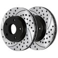 thumbnail image 2 of Geelife Front Drilled Slotted Brake Rotors and Pads 3pc Set for 2010-2012 Ford Taurus V6, 2 of 7