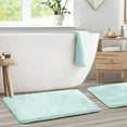 thumbnail image 4 of Nestl Set of 2 Absorbent Memory Foam Bath Mat Bathroom Rugs, Aqua, Large 20"x32", 4 of 8