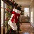 thumbnail image 6 of Tuvgenk Christmas Stockings White Stockings Quilted Velvet with Red Bow 18.11 inch Large Elegant Hanging Sock for Family Fireplace Xmas Tree Decor, 6 of 9