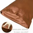 thumbnail image 3 of Auchen Satin Pillow Case, 2 Pack Satin Queen Silky Pillowcase for Hair and Skin, Satin Pillowcase Set of 2-Queen Size(20" X 30")Coffee, 3 of 10