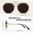 thumbnail image 5 of Sunier Square Sunglasses for Women Retro Polygon Metal Polarzied Shades UV Protection, 5 of 7