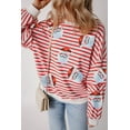 thumbnail image 3 of Women's Orange Stripe Sequin Santa Claus Pattern Christmas Pullover Sweatshirt - [ZhiHiMeRi] | (US 12-14)L, 3 of 7