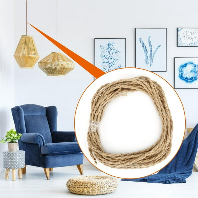 Electrical Wire, Electrical Cable, Vintage Hemp Rope Cable DIY Accessories Light Accessories For Chandelier Light Living Rooms 2 Meters,3 Meters,5 Meters,10 Meters