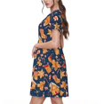thumbnail image 4 of Ratiio Gingerbread Delights Print Women's Short Sleeve Dress - Casual A-Line Dress with Side Pockets, Elastic Waist, Comfortable and Breathable Summer Dress, 4 of 8