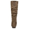 thumbnail image 5 of BURUDANI Womens Wide Calf Faux Fur Slouchy Low Heel Side Zip Knee High Boots Wide/Calf/Taupe Size 12, 5 of 6