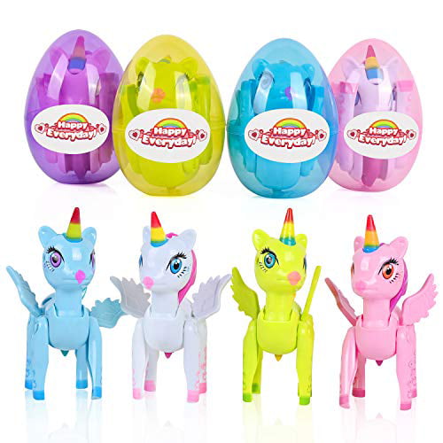 Easter Eggs Toys with 4 Pcs Deformed Unicorn Toys for Girls Age 3-8 Easter Baskets for Girls Easter Basket Stuffer for Kids Easter Birthday Xmas Gifts VAPCUFF Gifts for 2 3 4 5 6 7 Year Old Kids 