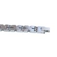 thumbnail image 2 of Pulsera punk de acero inoxidable en forma de X para hombre, brazalete ajustable, cadena de mano decorativa (plata), 2 of 6