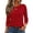 15# Wine, variant on Fshiont Dressy Knit Womens Short Sleeve Stretch Crewneck Ribbed T-Shirt Fitted Casual Basic Tops Red L