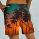 thumbnail image 4 of Puntoco Pantalones Cortos Para Hombre Con Bolsillo Con Cordón Y Estampado, Color Naranja S, 4 of 5