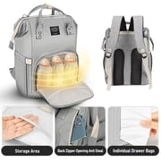 Diaper Bag Backpack,HDJ Large Capacity Travel Baby Diaper Bag with Insulated Pockets for Mom,Gray
