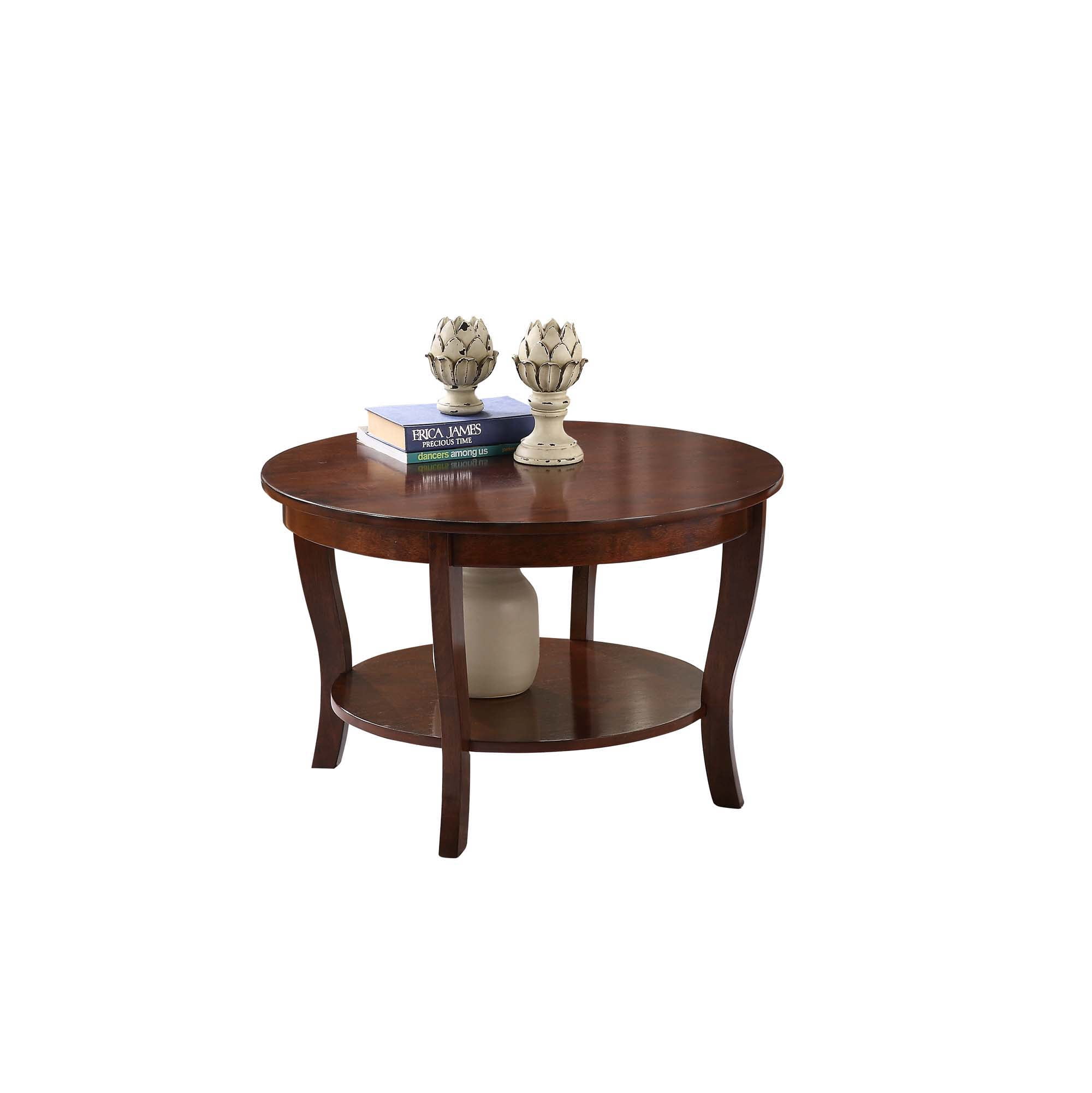 Convenience Concepts American Heritage Round Coffee Table 30" in Espresso Wood