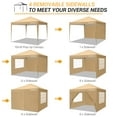 thumbnail image 5 of SANOPY 10'x10' Outdoor Canopy Tent Waterproof Pop Up Backyard Canopy Portable Party Commercial Instant Canopy Shelter Tent Gazebo with 4 Removable Sidewalls & Carrying Bag for Wedding Picnics Camping, 5 of 11