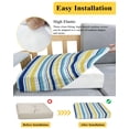 thumbnail image 5 of Blue Yellow Striped Couch Cushion Covers Stretch, Washable Sofa Seat Covers Individual Seat Cushion Sofa Slipcovers Farmhouse Navy Blue Ombre Stripes Couch Cover Furniture Protector S-1PCS, 5 of 7