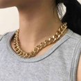 thumbnail image 2 of Gargantilla de cadena cubana JAMW Collar oro cadena de eslabones cubanos Gruesos, 2 of 5
