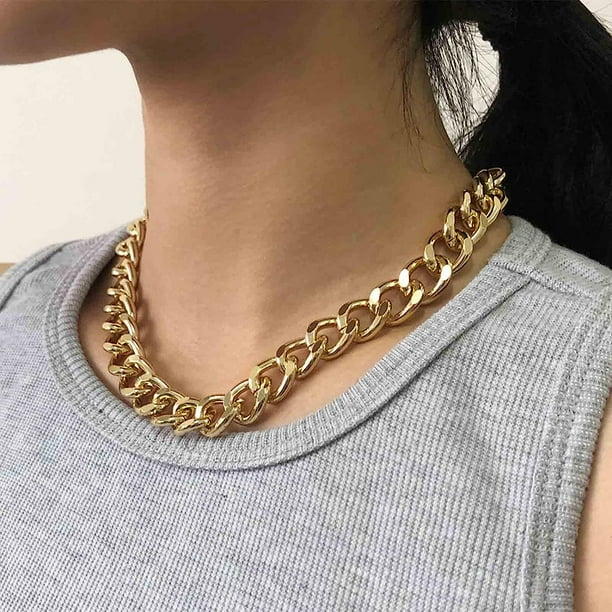 Gold cuban choker necklace deals