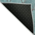 thumbnail image 5 of Addison Rugs Chantille Indoor/Outdoor Transitional Damask Teal Machine Washable Rectangle Rug, 5' x 7'6", 5 of 7