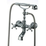ANZZI Victoria Triple Handle Wall Mounted Roman Tub Faucet with Handheld Shower