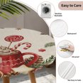 thumbnail image 3 of Christmas Gingerbread Round Tablecloth for 36-44 Inch Tables,Fitted Table Cover with Elastic Edge,Winter Xmas Ball Candy Pine Leaf Beige Waterproof Outdoor Table Cloth Protector for Patio Dinner, 3 of 9