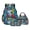 Blue and Red - Monstera, variant on Lemon Print Kids Backpack Set of 3, Portable Kids Backpack with Lunch Box Insulated, Lightweight Schoolbag and Pencil Pouch Set for Boys and Girls