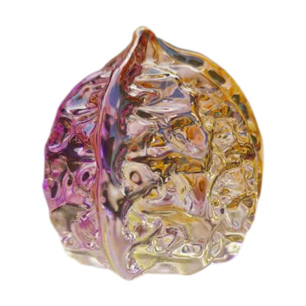 Figura de cáscara de nuez artesanal de vidrio, recuerdo de fiesta, regalo de aspecto realista, portátil gradiente violeta